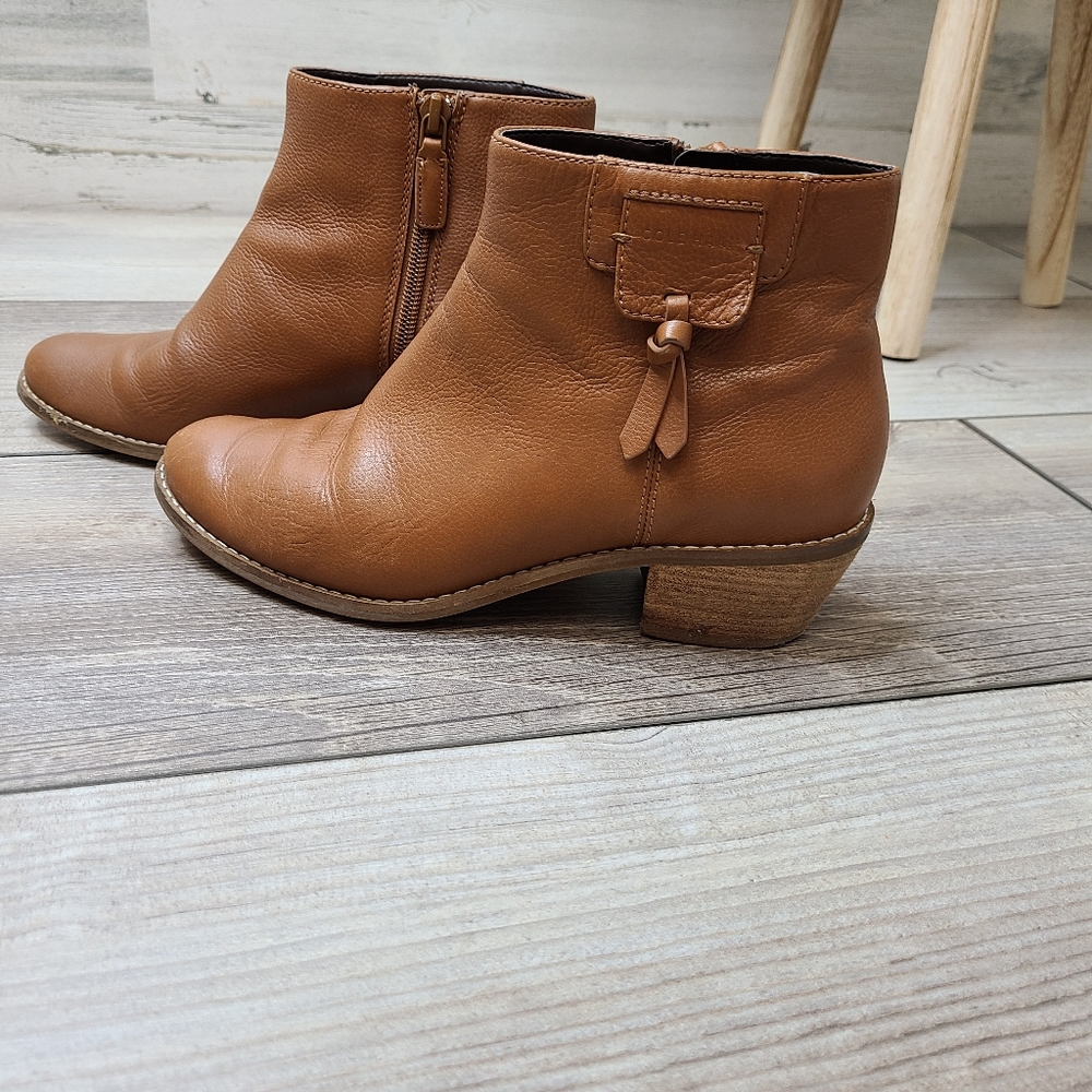 Cole Haan Joanna Grand OS Tan Leather Booties - Picture 7 of 13